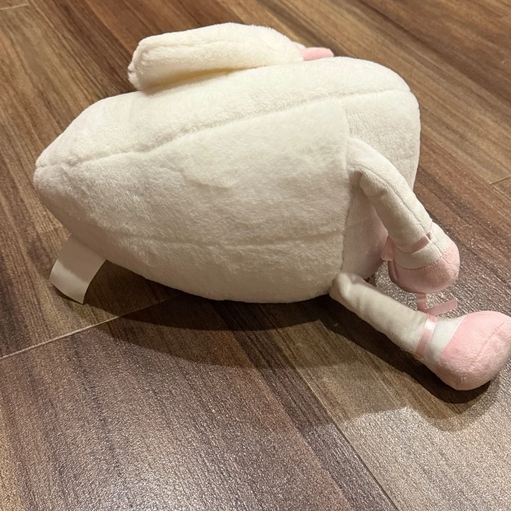 NWOT bebe Plush Bird Toy with Golden Crown - White and Pink